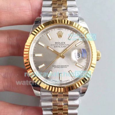 EW Factory Rolex Datejust II Two Tone Jubilee Silver Dial 41MM Watch